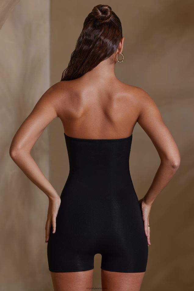 Krótki unitard z dekoltem typu bandeau firmy Jalen 2FZ0T743 czarny Oh Polly