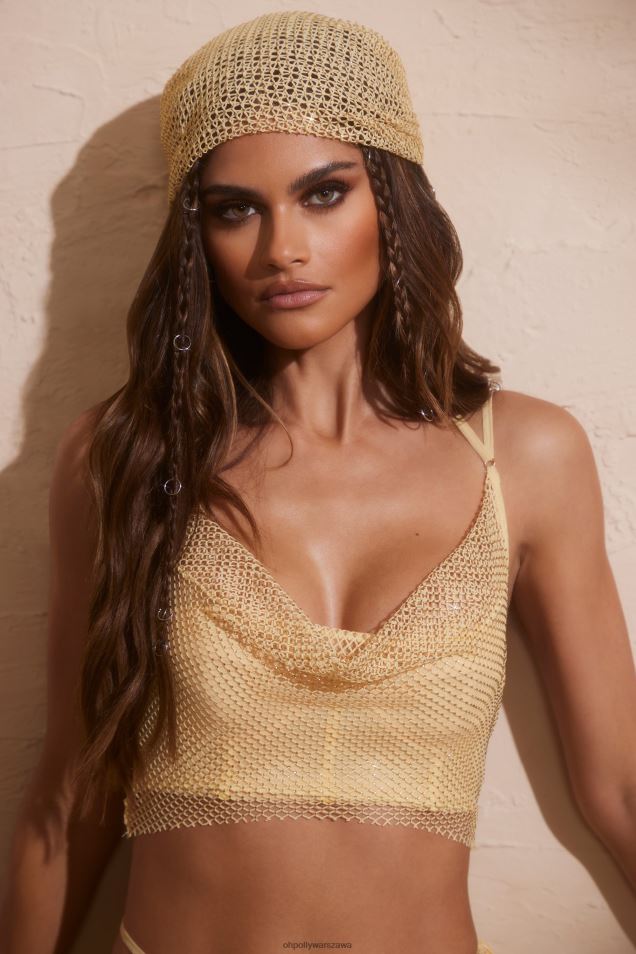 Ozdobna chusta na głowę typu kabaretki Jai 2FZ0T945 złoto Oh Polly