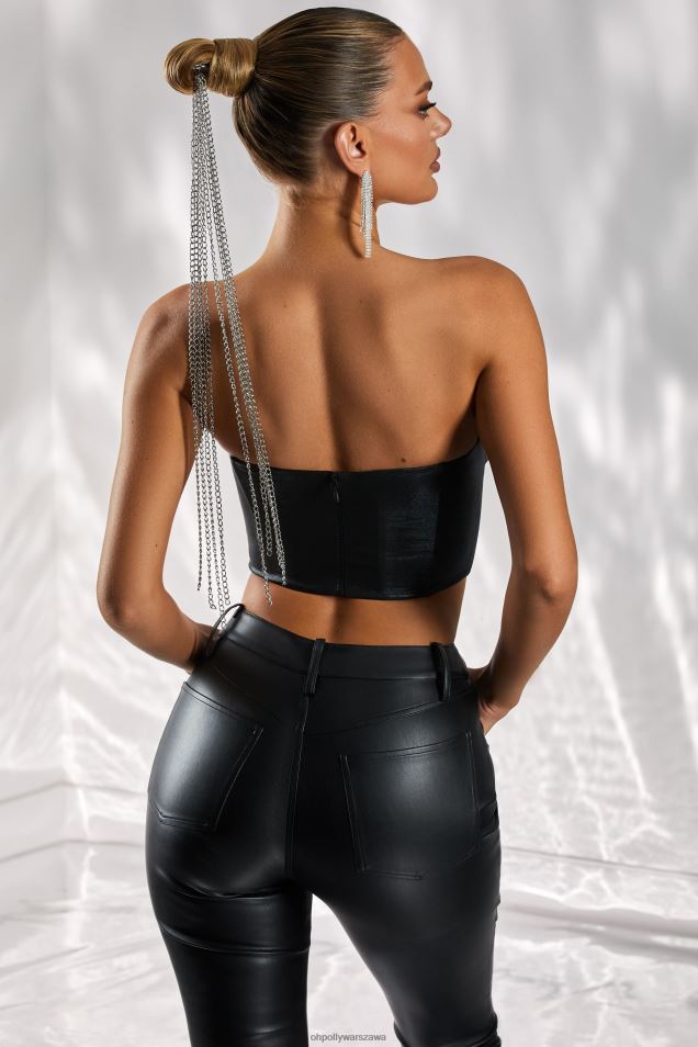 Gorset bez ramiączek z pocałunkami rano 2FZ0T668 czarny Oh Polly