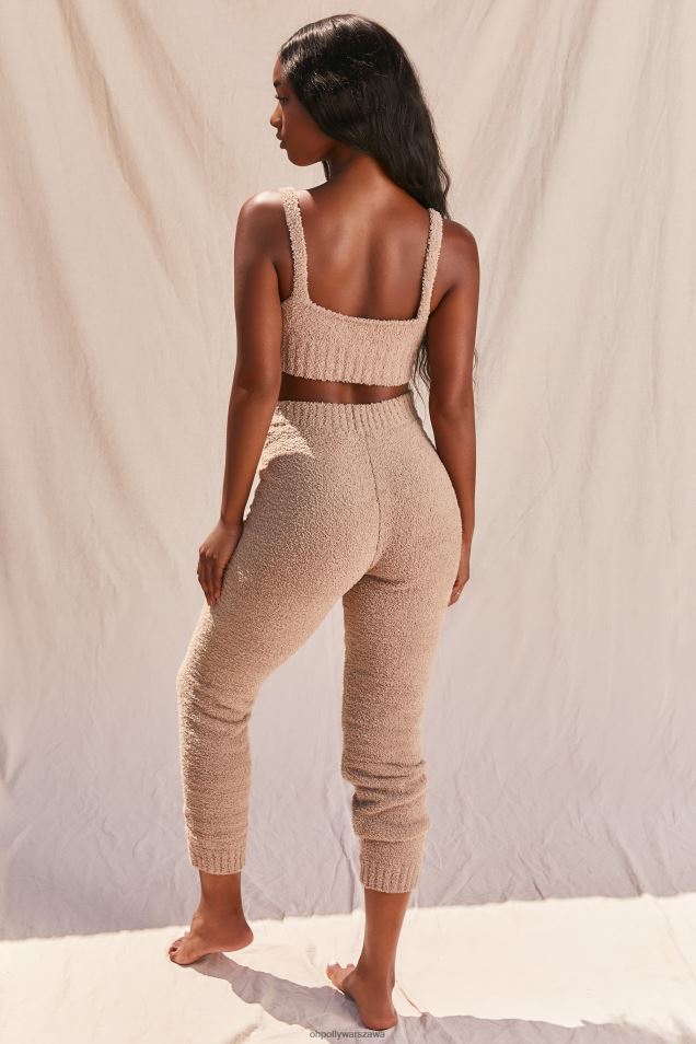 czas na relaks, wygodny top bez rękawów z głębokim dekoltem w kształcie litery V 2FZ0T684 piasek Oh Polly