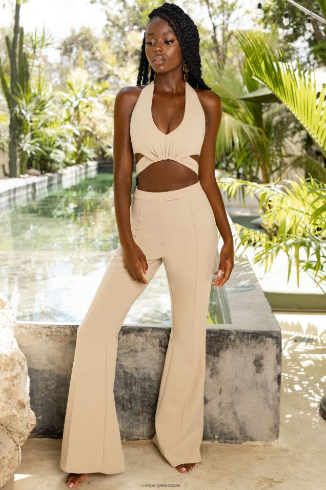 przed zachodem słońca wytnij top wiązany na szyi 2FZ0T687 kamień Oh Polly