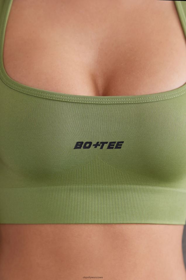 Instynktowy krótki top z długim rękawem 2FZ0T708 Oliwa Oh Polly