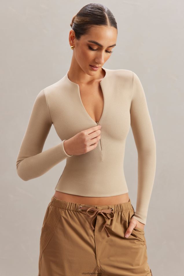 Krótki top z długim rękawem ilina 2FZ0T608 kamień Oh Polly