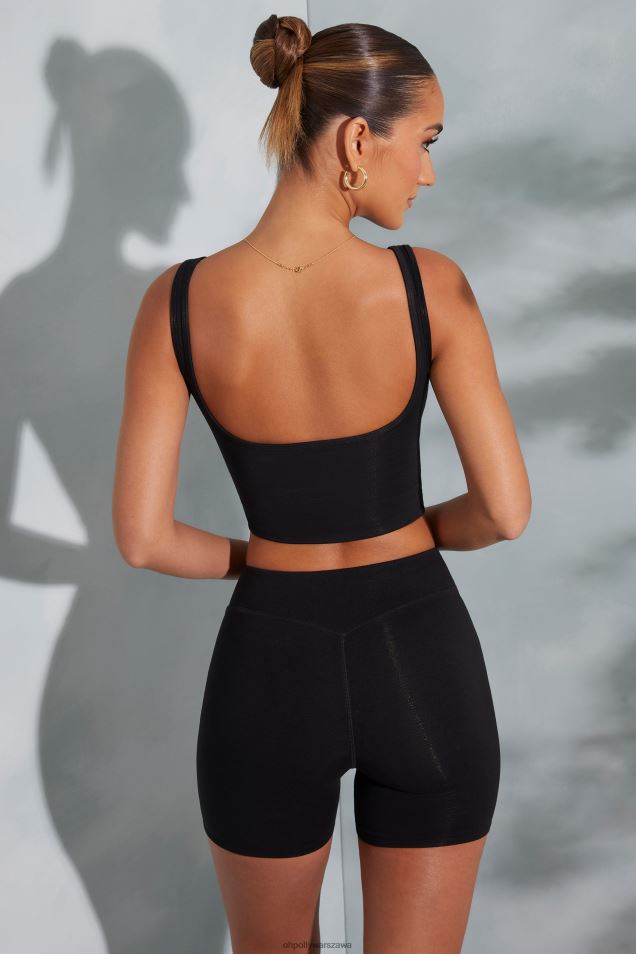 Krótki top z dekoltem w kształcie serca Trista 2FZ0T591 czarny Oh Polly