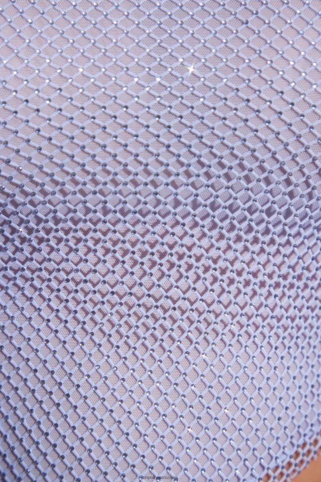 Krótki top z odkrytymi plecami i zdobieniem kiva 2FZ0T598 niebieski Oh Polly