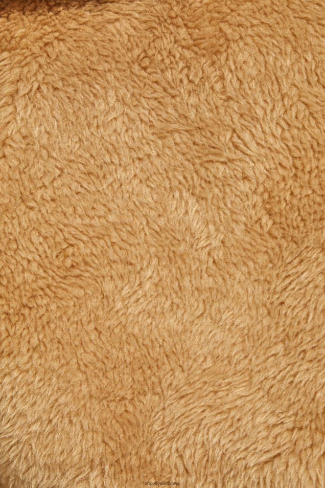 zawijana, krótka pluszowa kurtka z kołnierzykiem typu oversize 2FZ0T828 dębnik Oh Polly