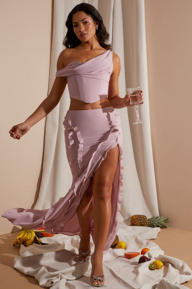 Lucia – Spódnica maxi ze średnim stanem i falbankami 2FZ0T753 rumieniec Oh Polly