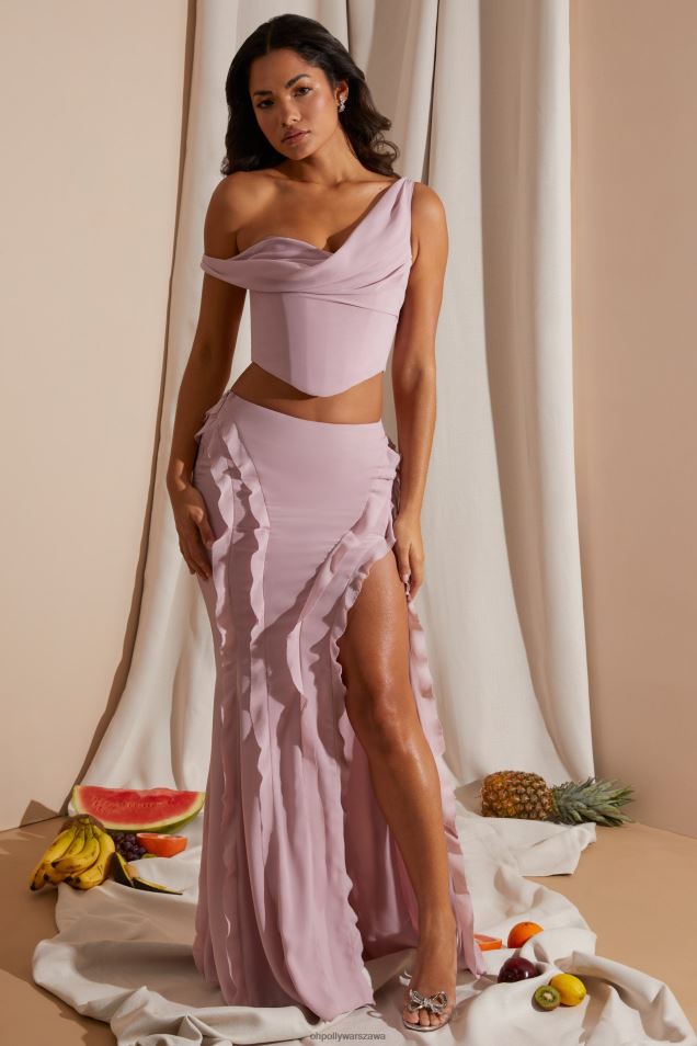 Lucia – Spódnica maxi ze średnim stanem i falbankami 2FZ0T753 rumieniec Oh Polly