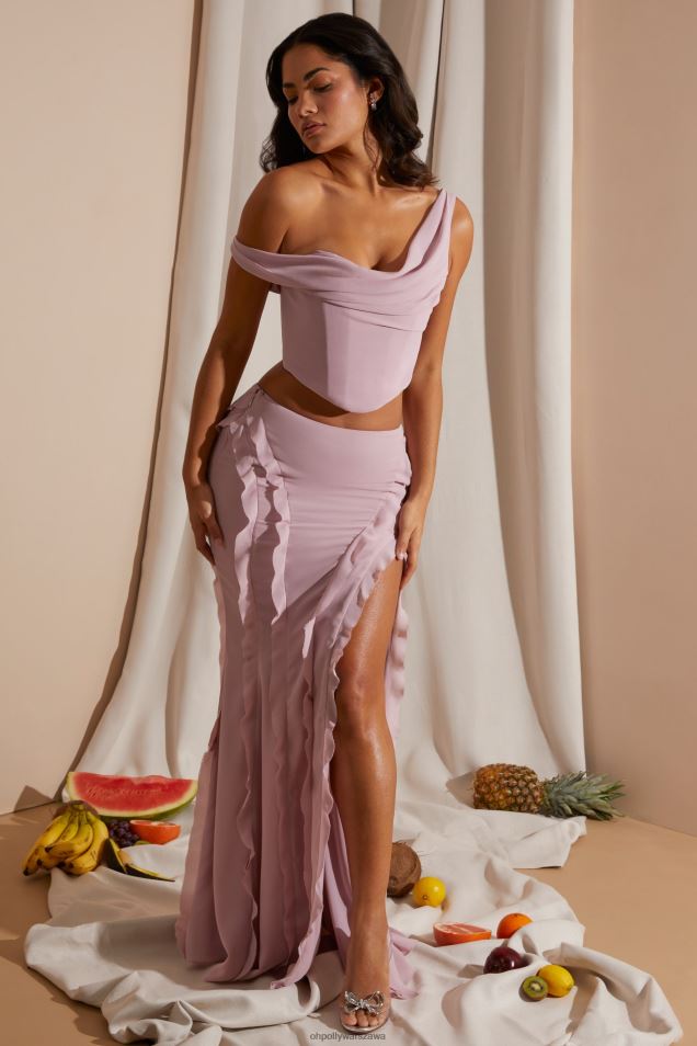 Lucia – Spódnica maxi ze średnim stanem i falbankami 2FZ0T753 rumieniec Oh Polly