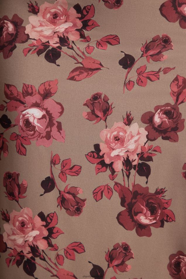 Spódnica Midaxi z rozcięciem po bokach Lale 2FZ0T802 beżowy nadruk Oh Polly