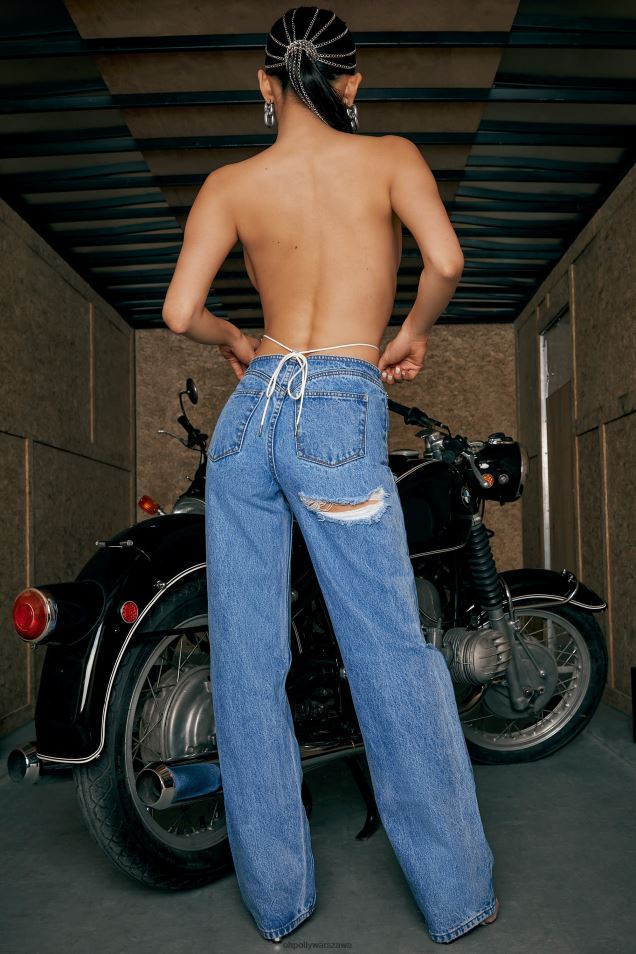 jeansy typu boyfriend z niskim stanem 2FZ0T862 niebieski Oh Polly