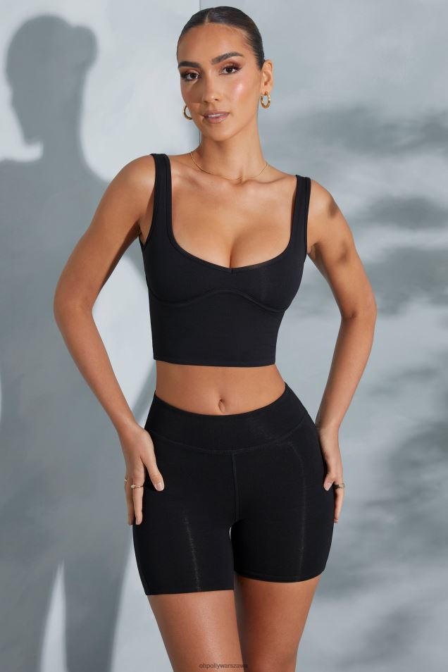 Szorty motocyklowe Taron z wysokim stanem 2FZ0T763 czarny Oh Polly