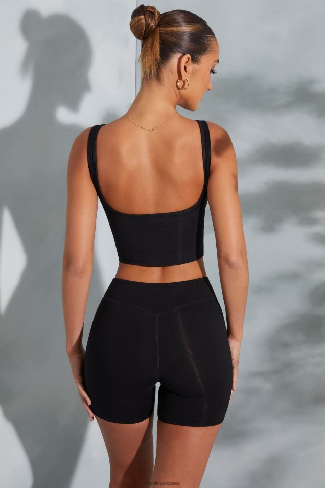 Szorty motocyklowe Taron z wysokim stanem 2FZ0T763 czarny Oh Polly