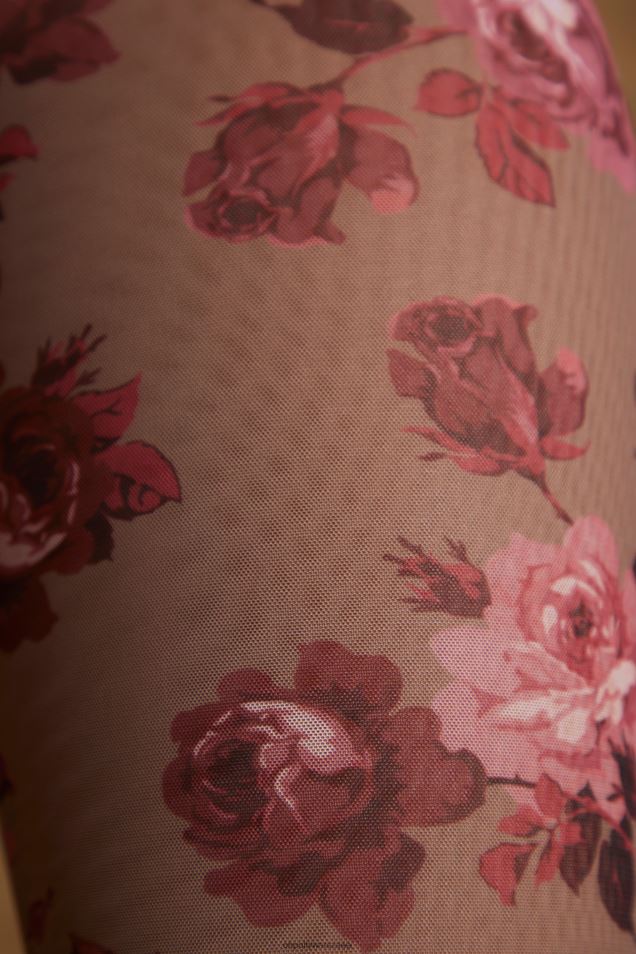 Spodnie Hazan z rozcięciem i falbaną 2FZ0T803 beżowy nadruk Oh Polly