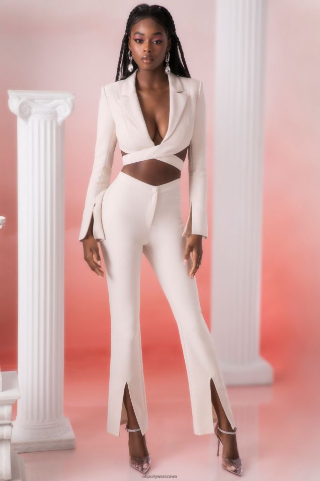 Spodnie z rozszerzanymi nogawkami Hiacynta 2FZ0T830 kamień Oh Polly