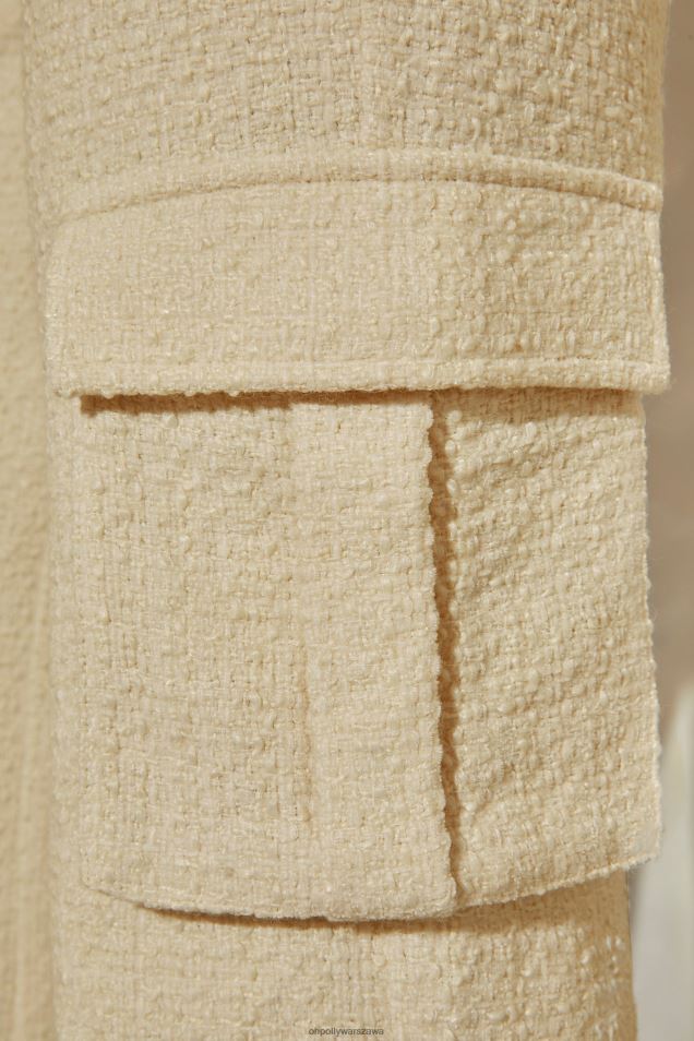 hendrix tweedowe spodnie cargo z prostymi nogawkami 2FZ0T804 kamień Oh Polly