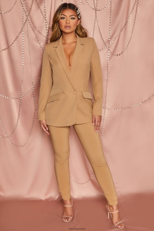 klasyczne, dopasowane spodnie z wysokim stanem 2FZ0T844 dębnik Oh Polly