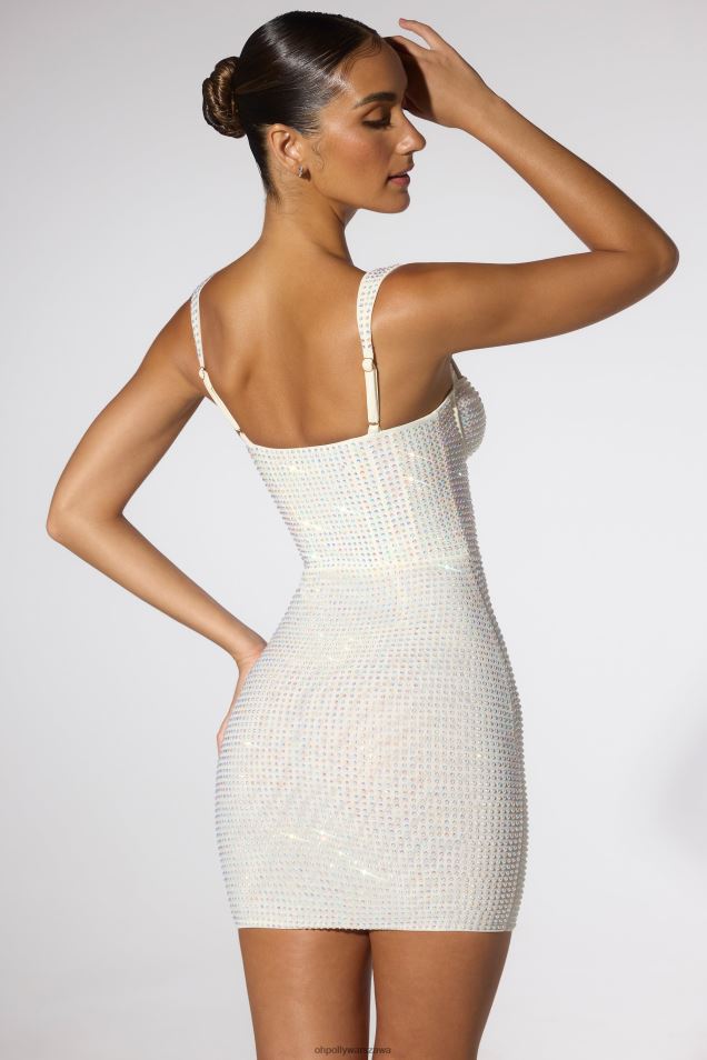 Ines zdobiona gorsetowa sukienka mini 2FZ0T26 kość słoniowa Oh Polly