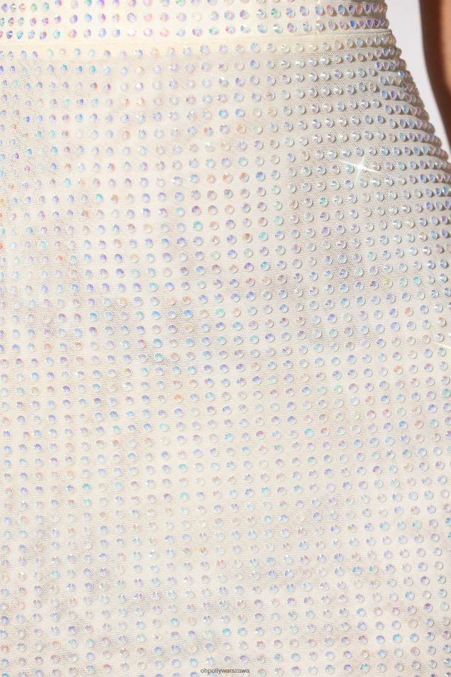 Ines zdobiona gorsetowa sukienka mini 2FZ0T26 kość słoniowa Oh Polly