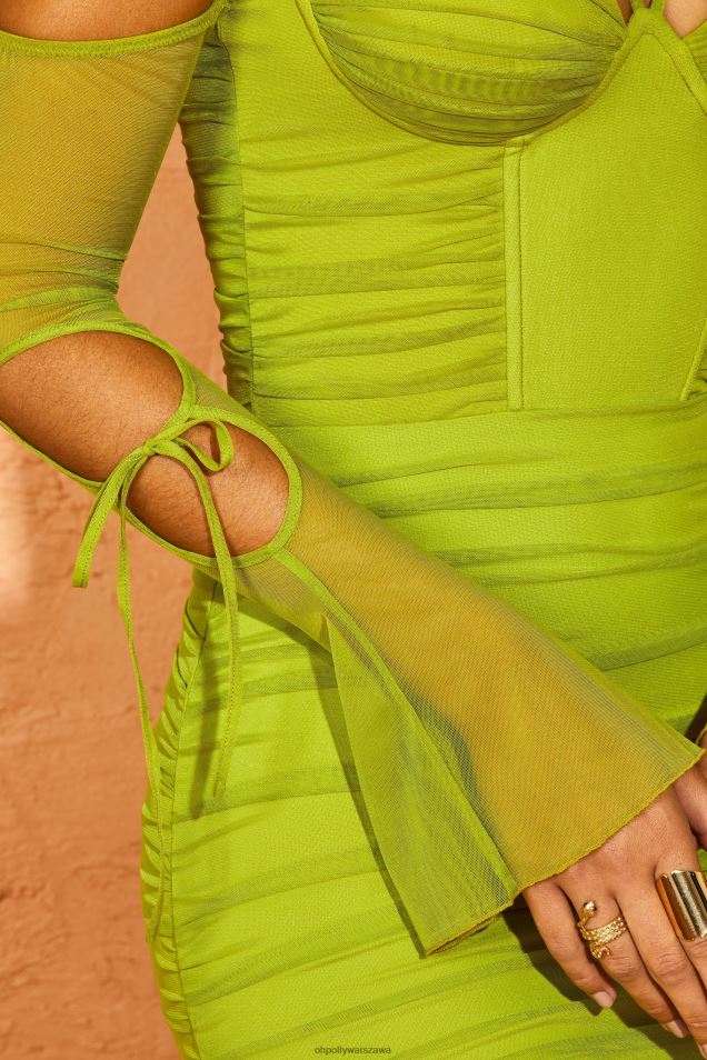 Sukienka mini emalee z odkrytymi ramionami 2FZ0T344 zielony Oh Polly