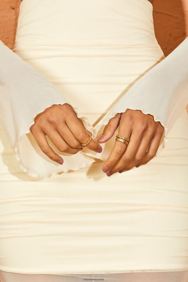 Sukienka mini na ramiączkach Javiera 2FZ0T322 kość słoniowa Oh Polly