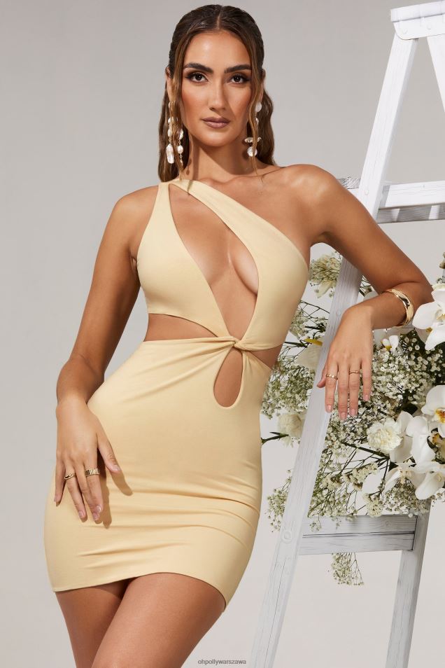 Sukienka mini o asymetrycznym kroju Orla 2FZ0T339 krem Oh Polly