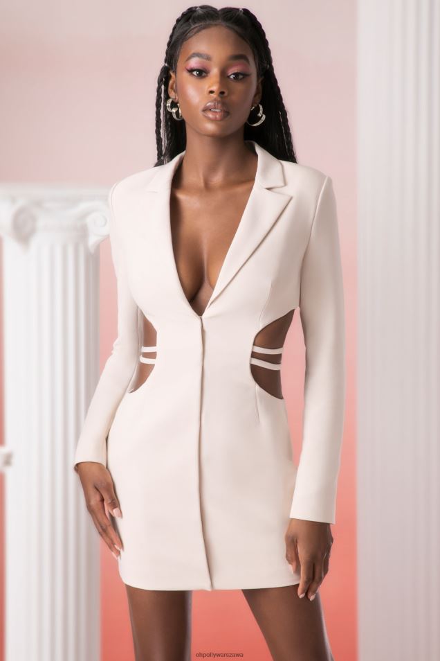 Sukienka mini typu kardia w kolorze marynarki 2FZ0T443 kamień Oh Polly