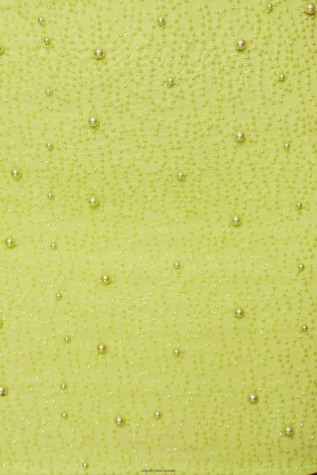 Sukienka mini w stylu st-tropez z wycięciem na szyi i wycięciem na szyi 2FZ0T176 Limonka Oh Polly