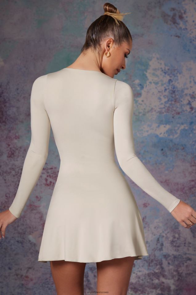 Sukienka mini z długimi rękawami i spódnicą w kształcie wodospadu Lili 2FZ0T284 kamień Oh Polly