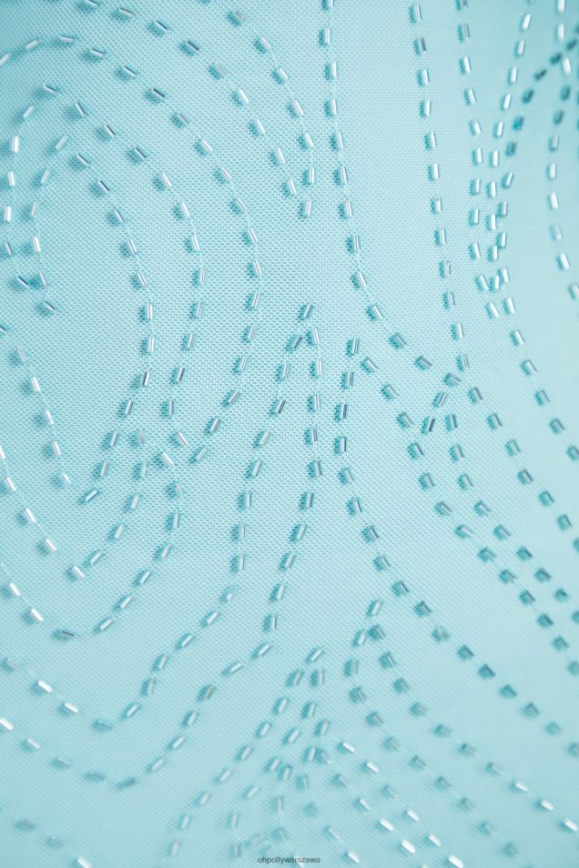 Sukienka mini z tuluzy, ozdobiona zakręcanym dekoltem 2FZ0T477 wodny Oh Polly