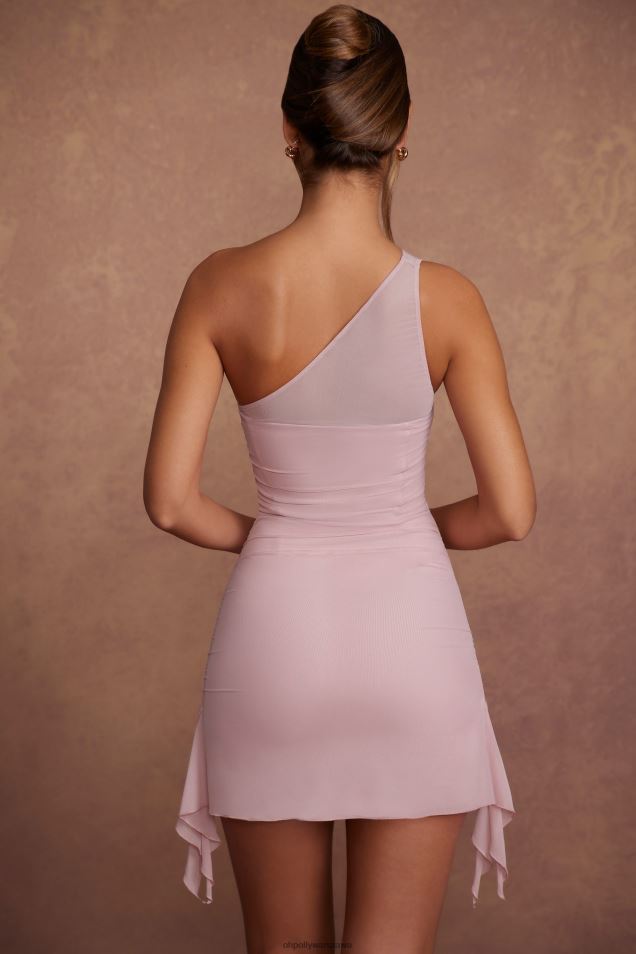 asymetryczna sukienka mini z jednym rękawem Liliana 2FZ0T269 fiołkoworóżowy Oh Polly