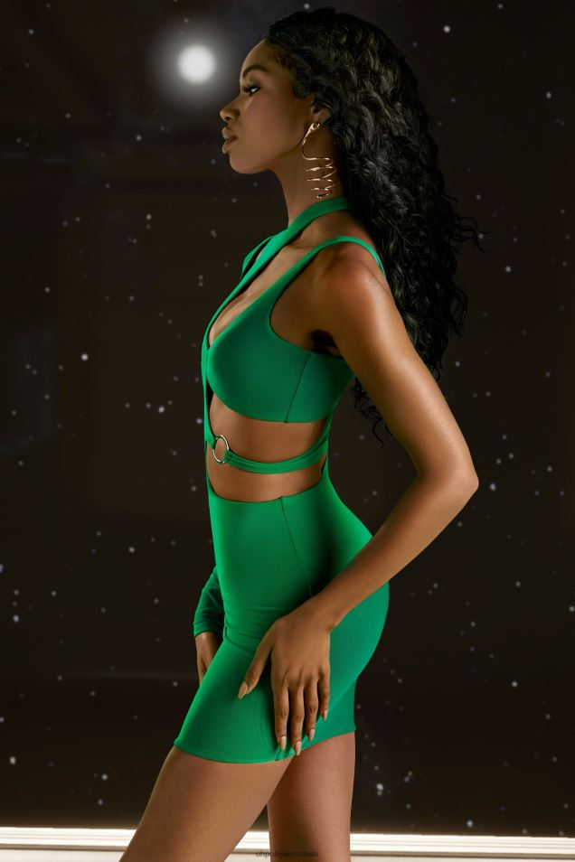 zapytaj o mnie asymetryczna sukienka mini z wycięciem 2FZ0T402 zielony Oh Polly