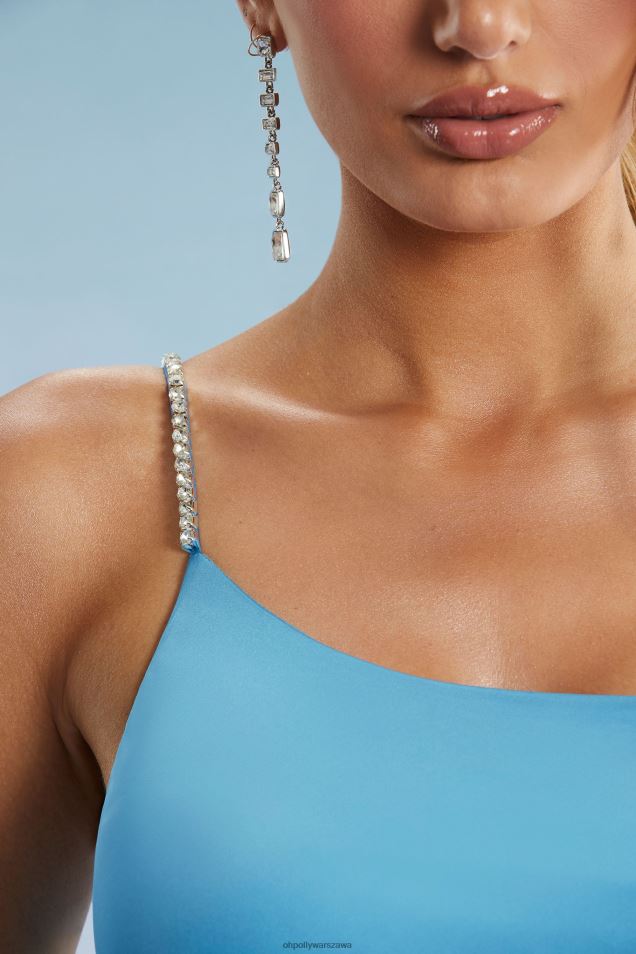 Behati asymetryczna sukienka midaxi z wycięciem 2FZ0T327 niebieski Oh Polly