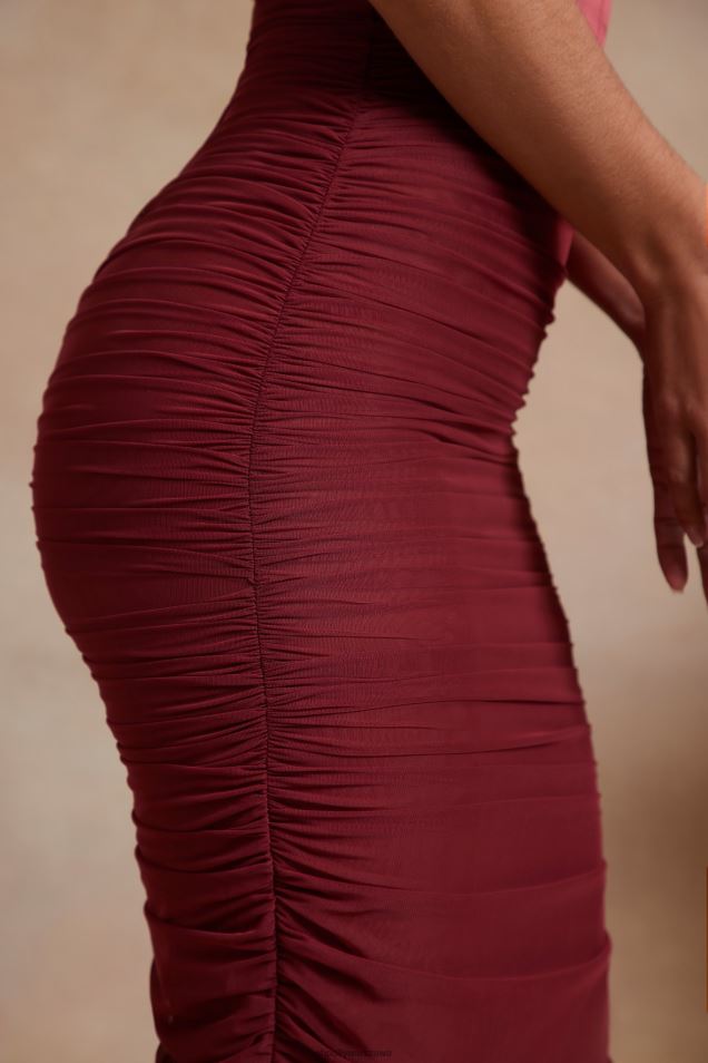 cecily gorsetowa sukienka maxi z odkrytymi ramionami 2FZ0T280 czerwony Oh Polly