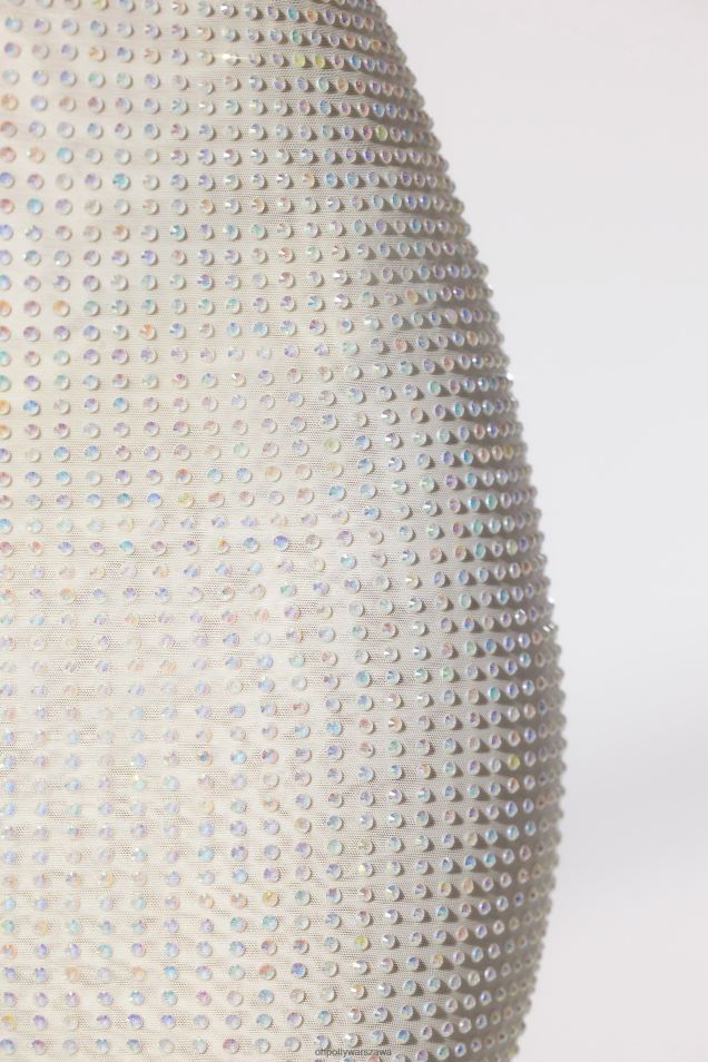 suknia wieczorowa sarita, ozdobiona dekoltem wiązanym na szyi i niskim tyłem 2FZ0T27 kość słoniowa Oh Polly