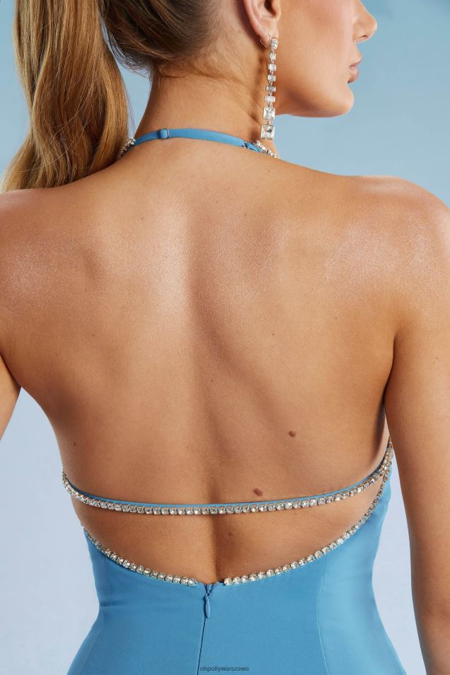 Hani sukienka midi z głębokim dekoltem na plecach 2FZ0T440 niebieski Oh Polly