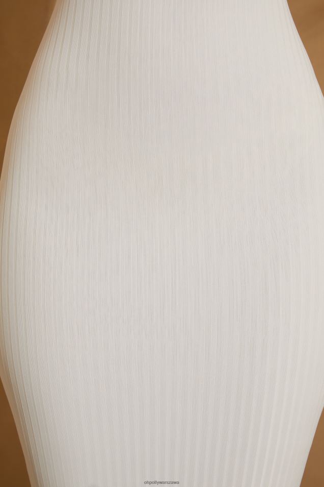 Prążkowana sukienka midi Tayah z dekoltem typu racer 2FZ0T234 biały Oh Polly